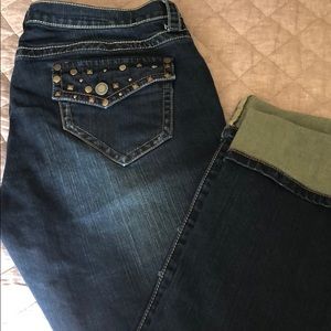 Stetson dark blue denim cuffed jeans